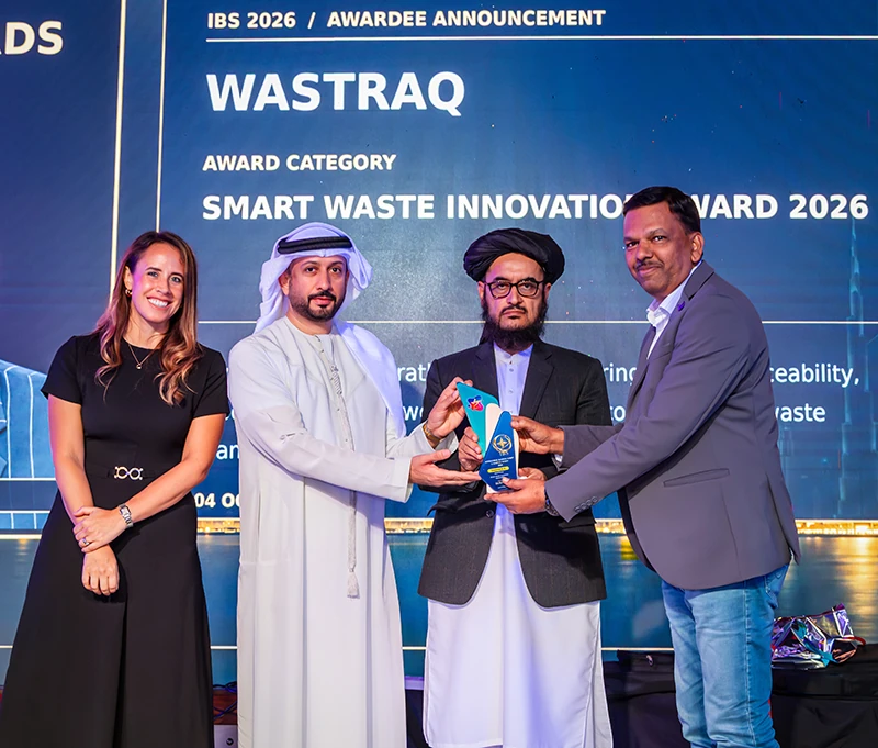 Dasharath K (WASTRAQ) · Award presentation at IBS Dubai 2026