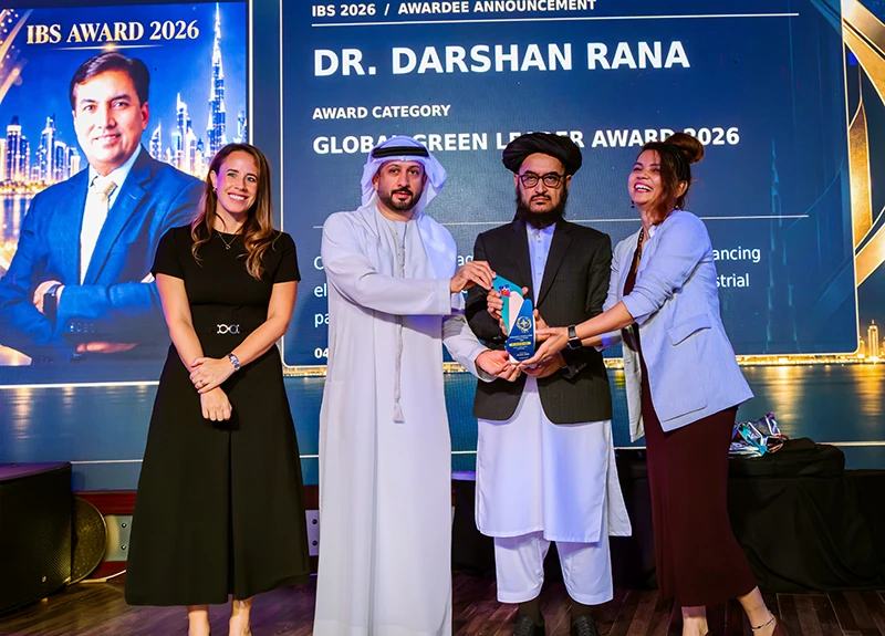 Dr. Darshan Singh Rana · Award presentation at IBS Dubai 2026