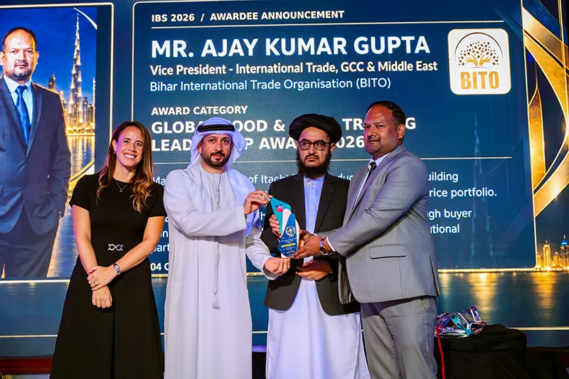 Mr. Ajay Kumar Gupta · Award presentation at IBS Dubai 2026