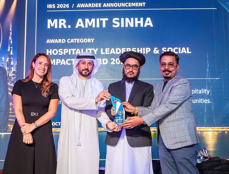 Mr. Amit Sinha · Award presentation at IBS Dubai 2026