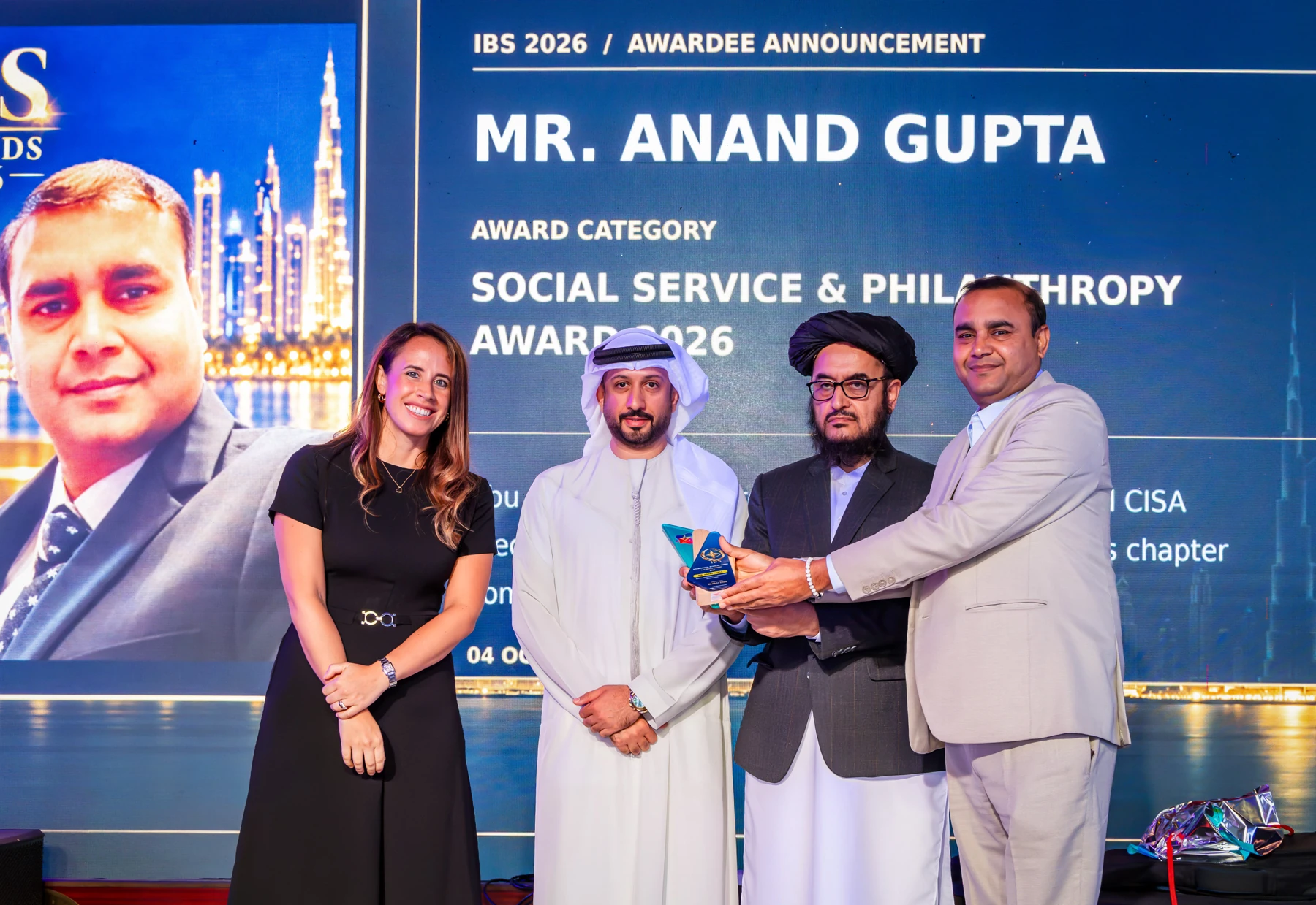 Mr. Anand Gupta · Award presentation at IBS Dubai 2026
