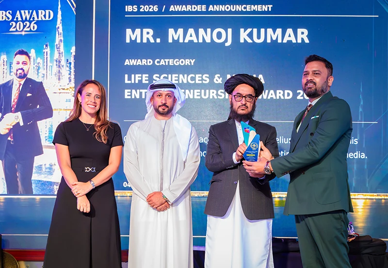 Mr. Manoj Kumar · Award presentation at IBS Dubai 2026