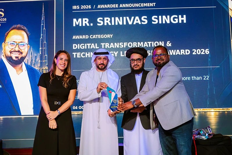 Mr. Srinivas Singh · Award presentation at IBS Dubai 2026