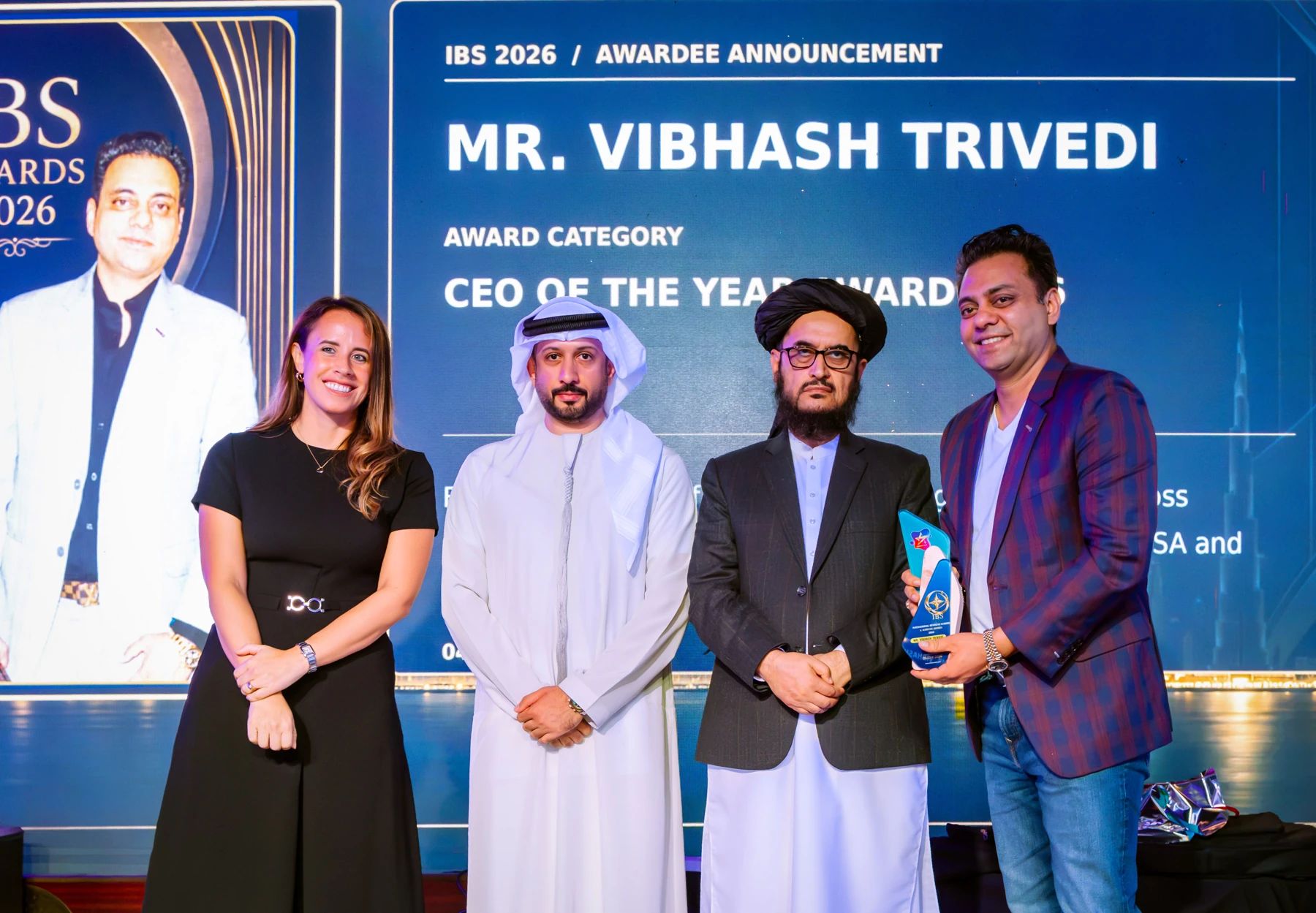 Mr. Vibhash Trivedi · Award presentation at IBS Dubai 2026