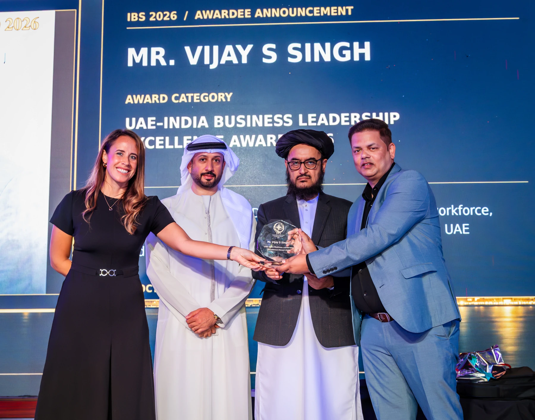 Mr. Vijay S Singh · Award presentation at IBS Dubai 2026