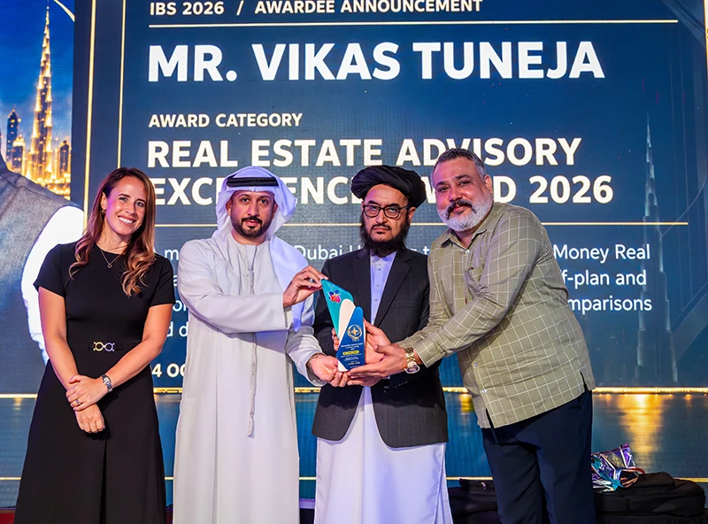 Mr. Vikas Taneja · Award presentation at IBS Dubai 2026
