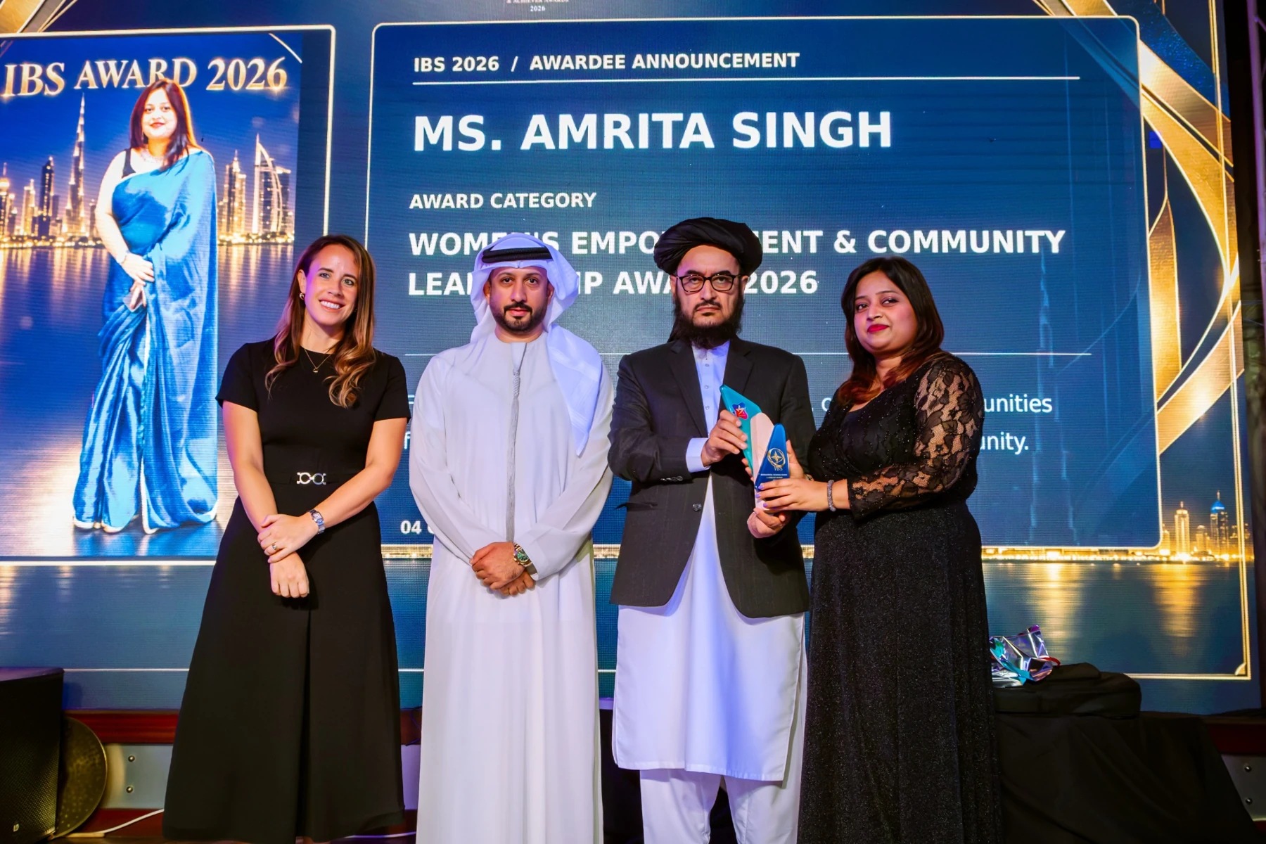 Ms. Amrita Singh · Award presentation at IBS Dubai 2026