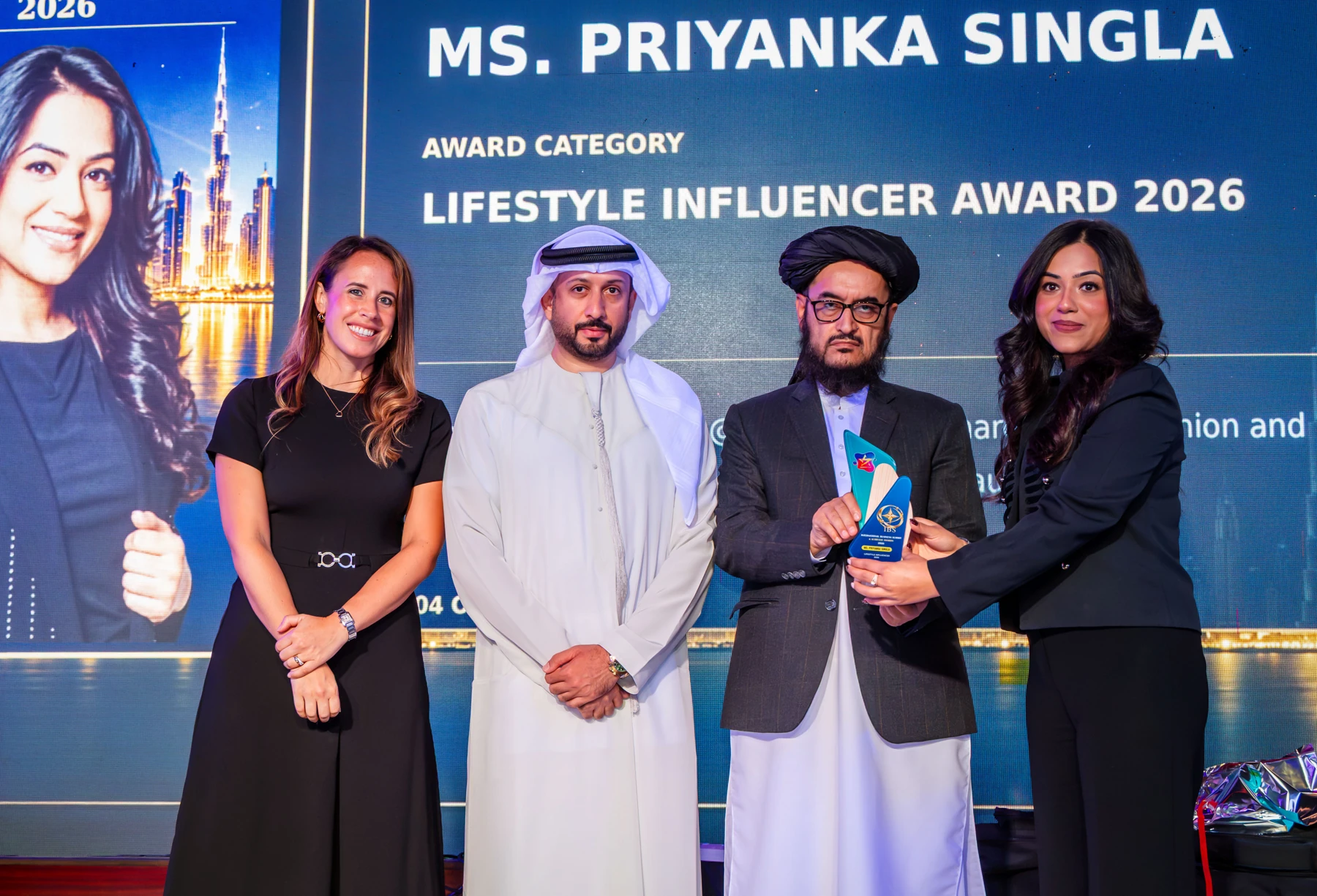 Ms. Priyanka Singla · Award presentation at IBS Dubai 2026
