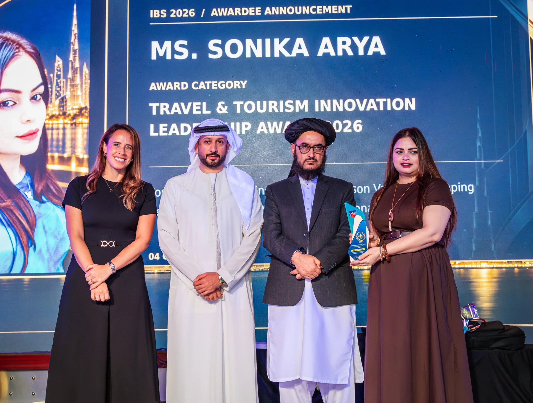 Ms. Sonika Arya · Award presentation at IBS Dubai 2026