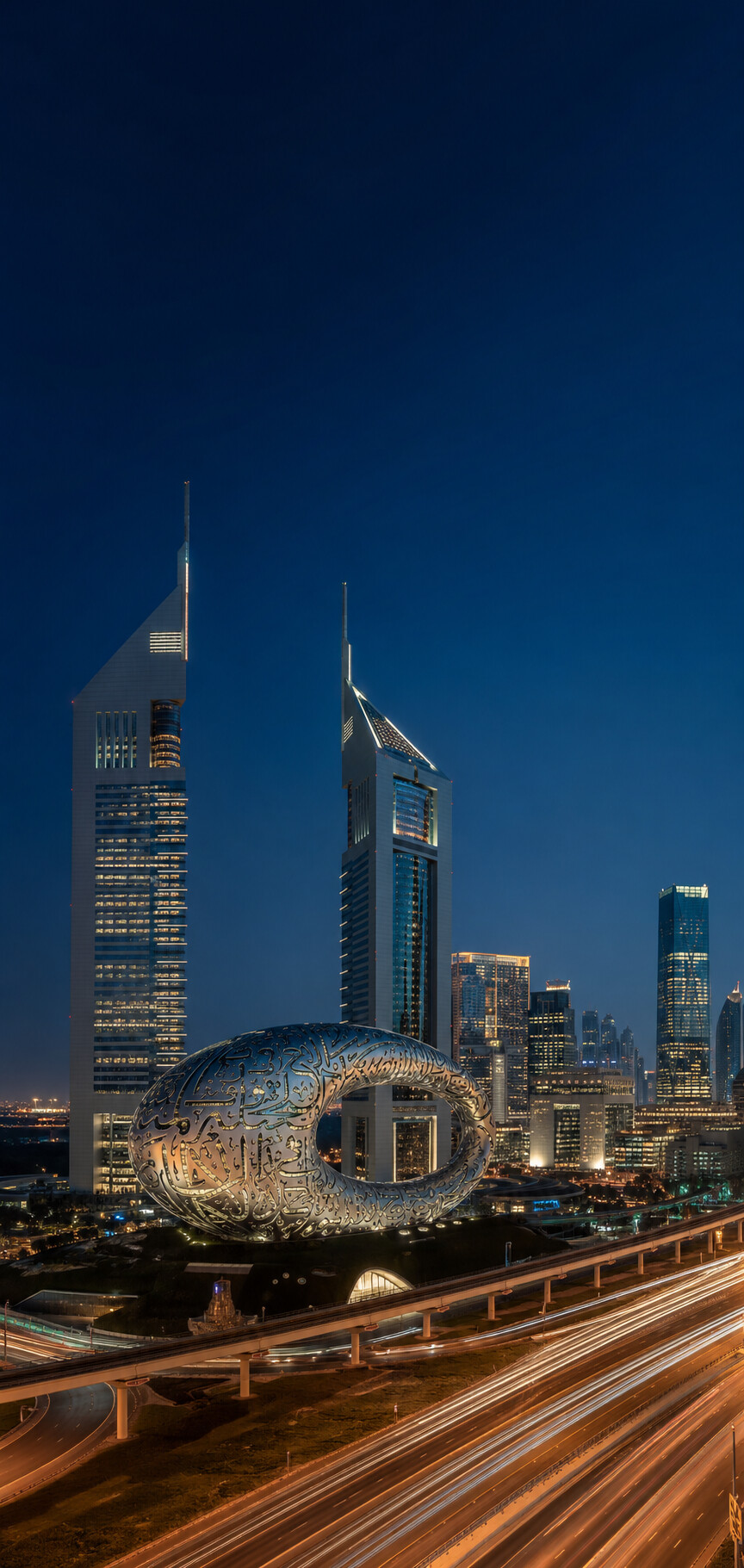 Dubai Museum of the Future and modern skyline